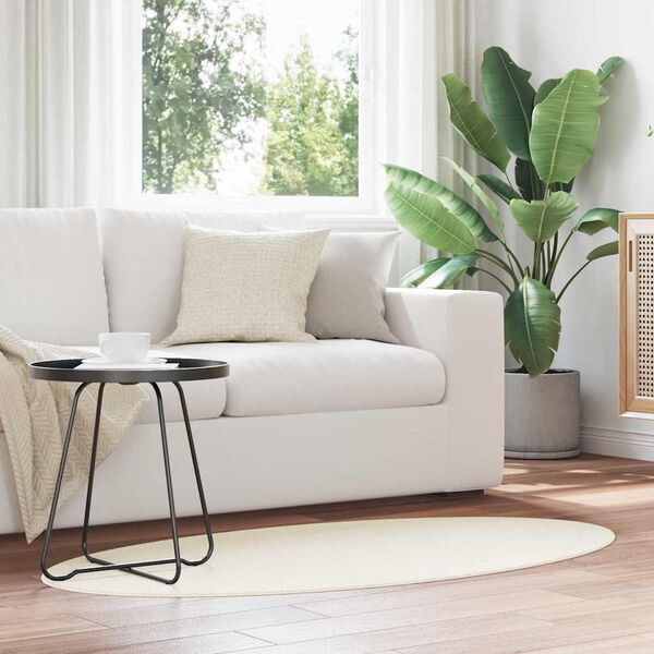 vidaXL Kusov&eacute; koberce Ov&aacute;ln&yacute; HUARTE Kr&eacute;mov&aacute; 80 x 150 cm 100% polyester