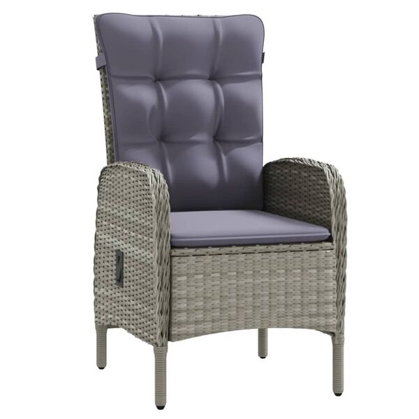 vidaXL 7d&iacute;ln&yacute; zahradn&iacute; j&iacute;deln&iacute; set s podu&scaron;kami &scaron;ed&yacute; a čern&yacute;