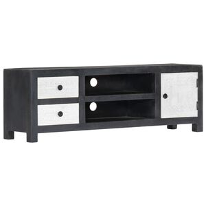 vidaXL Ručně vyřez&aacute;van&yacute; TV stolek &scaron;edo-b&iacute;l&yacute; 120x30x40 cm masivn&iacute; mango