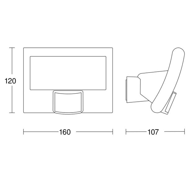 Steinel Zakřiven&yacute; venkovn&iacute; reflektor s čidlem antracitov&yacute; XLED 012076