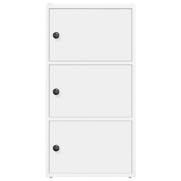 vidaXL Knihovna b&iacute;l&aacute; 40x24x77 cm kompozitn&iacute; dřevo