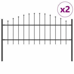 vidaXL Zahradn&iacute; plot 2 pcs &Scaron;ed&aacute; 170 x 140 cm Pr&aacute;&scaron;kově lakovan&aacute; ocel