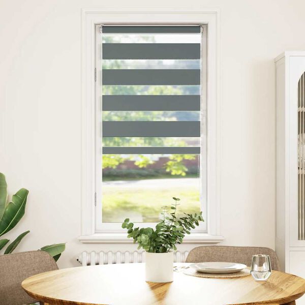 vidaXL Zebra roleta tmavě &scaron;ed&aacute; 65x100 cm &scaron;&iacute;řka l&aacute;tky 60,9 cm polyester