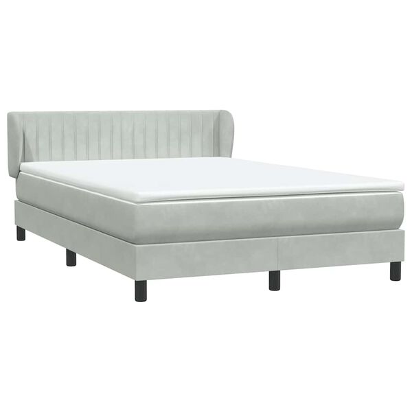 vidaXL Box spring postel s matrac&iacute; světle &scaron;ed&aacute; 160x220 cm samet