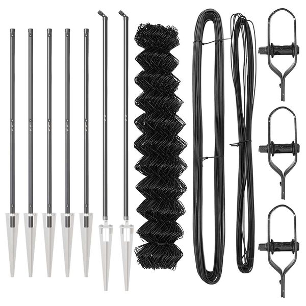 vidaXL Plotový sloupek. Šedá 10 x 1,2 m (síťka 60 x 60 mm) Ocel a PVC