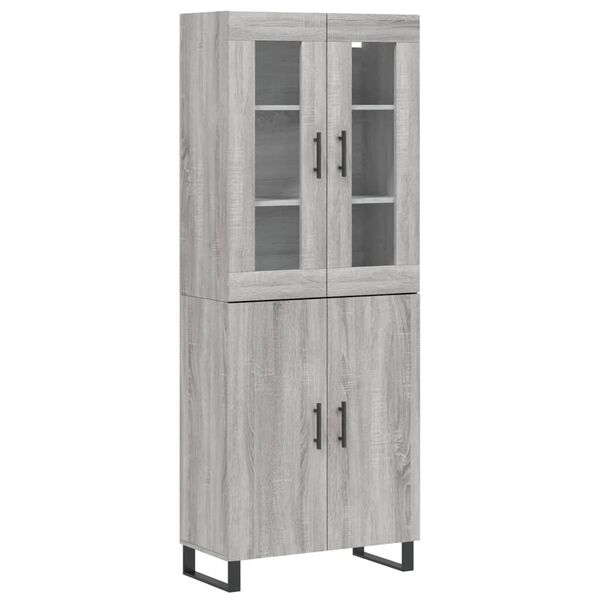 vidaXL Skř&iacute;ň highboard &scaron;ed&aacute; sonoma 69,5 x 34 x 180 cm kompozitn&iacute; dřevo