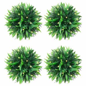 vidaXL Uměl&eacute; buxus koule s LED světly 4 ks zelen&eacute; 15 cm
