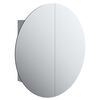 vidaXL Koupelnov&aacute; skř&iacute;ňka s kulat&yacute;m zrcadlem a LED &scaron;ed&aacute; 54x54x17,5 cm