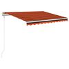 vidaXL Automatick&aacute; mark&yacute;za LED a senzor větru 350x250 cm oranžovohněd&aacute;