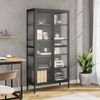 vidaXL Highboard čern&yacute; 85 x 40 x 180 cm sklo a ocel