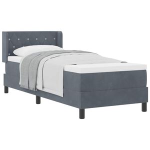 vidaXL Postel s boxspringem s čelo Tmavě &scaron;ed&aacute; 200 x 80 cm samet