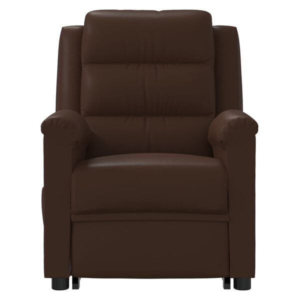 vidaXL Zvedac&iacute; mas&aacute;žn&iacute; křeslo hněd&eacute; uměl&aacute; kůže