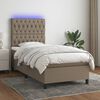vidaXL Box spring postel s matrac&iacute; a LED taupe 80 x 200 cm textil