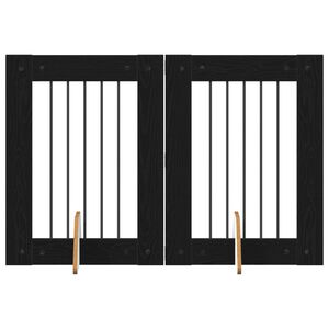 vidaXL Z&aacute;brana pro psy se stojany 2 pcs Čern&yacute; dub 60 x 80 cm