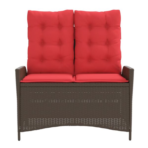 vidaXL Polohovac&iacute; zahradn&iacute; lavice s podu&scaron;kami hněd&aacute; polyratan