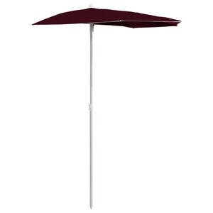 vidaXL Zahradn&iacute; půlkruhov&yacute; slunečn&iacute;k s tyč&iacute; 180 x 90 cm bord&oacute;