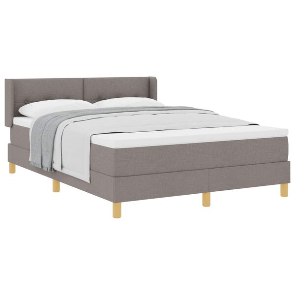 vidaXL Postel s boxspringem s matrac&iacute; Taupe 190 x 140 cm Polyester