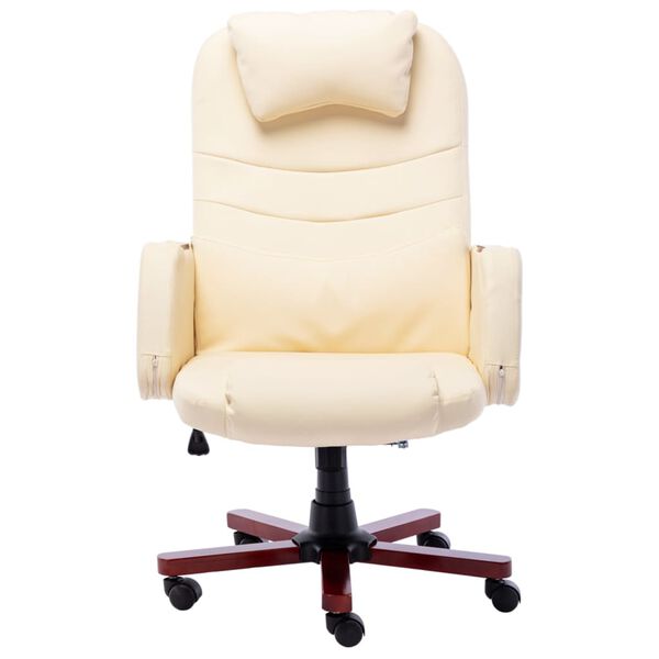 vidaXL Kancel&aacute;řsk&aacute; židle kr&eacute;mov&aacute; uměl&aacute; kůže