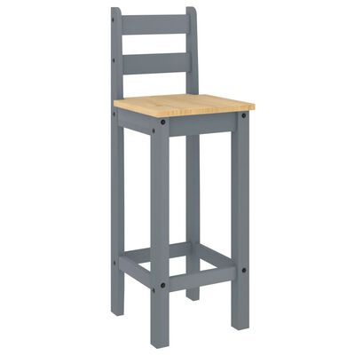 vidaXL Barové židle 2 ks šedé masivní borové dřevo