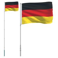 vidaXL Vlajka Německa a stožár 5,55 m hliník