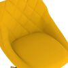 vidaXL Otočn&eacute; j&iacute;deln&iacute; židle 4 ks žlut&eacute; samet