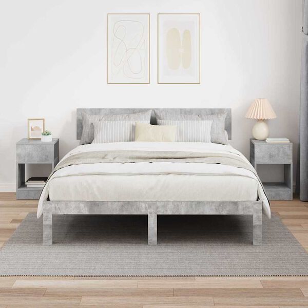 vidaXL Odkl&aacute;dac&iacute; stolek 2 pcs Betonově &scaron;ed&aacute; 30,5 x 30 x 45 cm