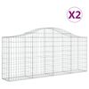 vidaXL Klenut&eacute; gabionov&eacute; ko&scaron;e 2 ks 200x30x80/100 cm pozinkovan&eacute; železo