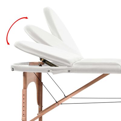 vidaXL Skládací masážní stůl tloušťka 4 cm 2 podhlavníky oválný bílý