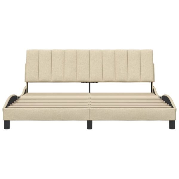 vidaXL R&aacute;m postele bez matrace Hanko kr&eacute;mov&yacute; 180 x 200 cm textil