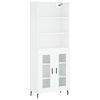 vidaXL Skř&iacute;ň highboard b&iacute;l&aacute; 69,5 x 34 x 180 cm kompozitn&iacute; dřevo
