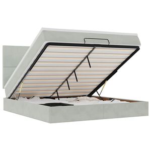 vidaXL Osmansk&yacute; r&aacute;m postele s matrac&iacute;es světle &scaron;ed&aacute; 160x200cm samet