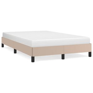 vidaXL R&aacute;m postele cappuccino 120x200 cm uměl&aacute; kůže
