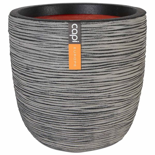 Capi Kulat&yacute; květin&aacute;č Nature Rib 43 x 41 cm antracitov&yacute; PKOFZ933