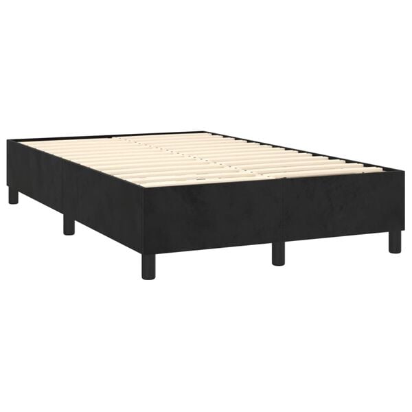 vidaXL Box spring postel s matrac&iacute; čern&aacute; 120 x 190 cm samet