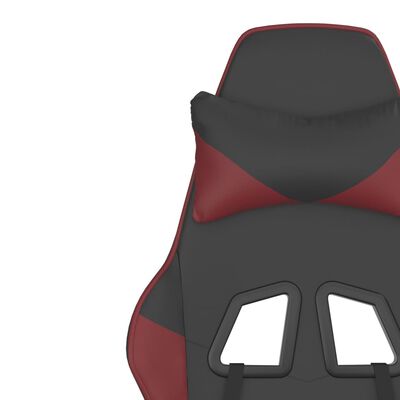vidaXL Herní židle s podnožkou černá a vínová umělá kůže