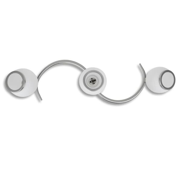 Stropní svítidlo, skleněná stínidla na zvlněné kolejnici 3 žárovky E14