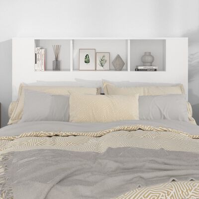 vidaXL Čelo postele s úložným prostorem lesklé bílé 140x18,5x104,5 cm