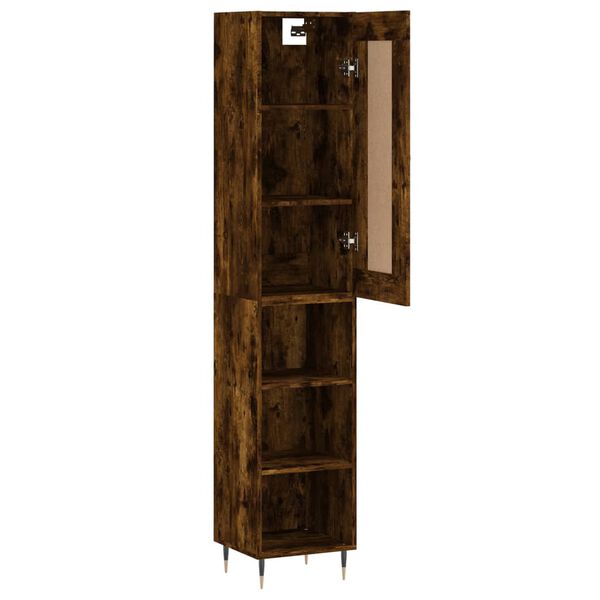 vidaXL Skř&iacute;ň highboard kouřov&yacute; dub 34,5 x 34 x 180 cm kompozitn&iacute; dřevo