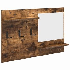 vidaXL N&aacute;stěnn&yacute; vě&scaron;&aacute;k na kab&aacute;ty s polic&iacute; Kouřov&yacute; dub 90 x 10 x 50 cm