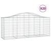 vidaXL Klenut&eacute; gabionov&eacute; ko&scaron;e 20ks 200x50x80/100 cm pozinkovan&eacute; železo