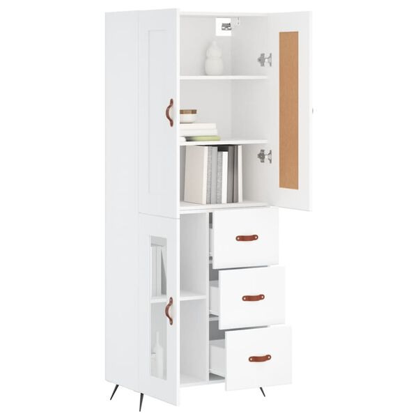 vidaXL Skříň highboard bílá 69,5 x 34 x 180 cm kompozitní dřevo