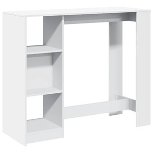 vidaXL Barov&yacute; stůl s polic&iacute; b&iacute;l&yacute; 124 x 46 x 103,5 cm kompozitn&iacute; dřevo