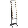 vidaXL Volně stoj&iacute;c&iacute; zrcadlo s LED čern&eacute; 34 x 37 x 146 cm