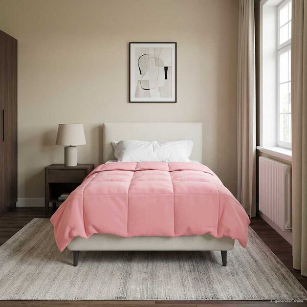 vidaXL Celoročn&iacute; přikr&yacute;vka &Scaron;něrov&aacute;n Růžov&aacute; 155 x 200 cm Mikrovl&aacute;kno