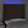 vidaXL Čelo postele s LED tmavě hněd&eacute; 93 x 16 x 118/128 cm textil