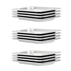 vidaXL Gastron&aacute;doby 12 ks GN 1/4 20 mm nerezov&aacute; ocel