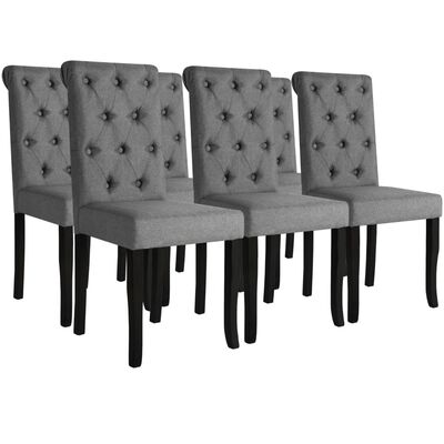 vidaXL Jídelní židle 6 ks tmavě šedé textil