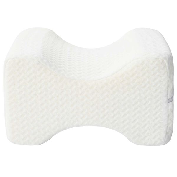 vidaXL Knee Pillow B&iacute;l&yacute; Paměťov&aacute; pěna a polyester 26 x 21,5 x 15 cm