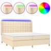 vidaXL Box spring postel s matrac&iacute; a LED kr&eacute;mov&aacute; 200x200 cm textil