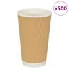 vidaXL Pap&iacute;rov&eacute; kel&iacute;mky na k&aacute;vu 500 pcs 16oz 400ml hněd&eacute;